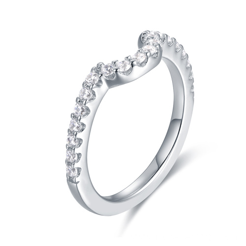 White Moissanite Diamond Gold Ring Wedding Ring